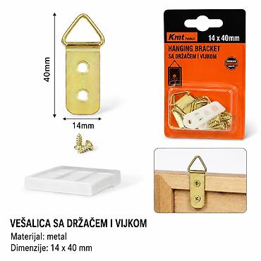 KMT Trougaoni ram za slike – kuka sa šrafovima, model 14 × 40 mm