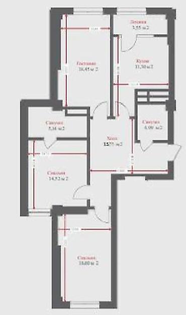 artwin: 3 комнаты, 90 м², Технопарк Элитка, 15 этаж, ПСО (под самоотделку) — 3