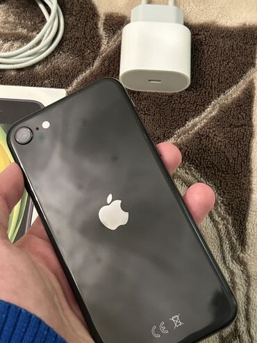 iphone aksesuarları: IPhone SE 2020, 128 ГБ, Черный, Гарантия, Отпечаток пальца, Беспроводная зарядка