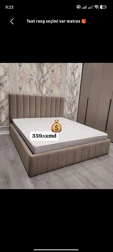 yataq çərçivəsi: Məhsul: Yumşaq başlıqlı taxt və matras dəsti - Rəng seçimi mövcuddur — 1