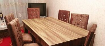 otaq studiya: Qonaq otağı üçün, Yeni, Dördbucaq masa, 6 stul, Azərbaycan