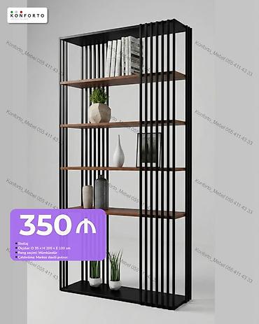 Metall çərçivəli müasir stellaj - Qiymət: 350 ₼ - Ölçülər: Dərinlik