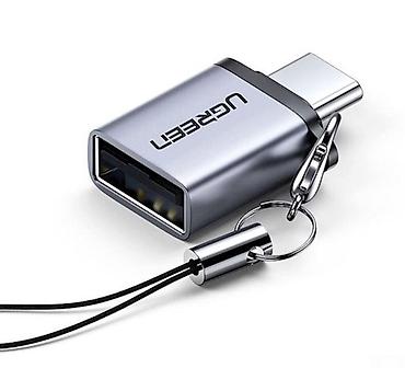 Техника и электроника: Ugreen US270 Type-C to USB 3.0 A Adapter Cable with Lanyard Space Gray — 2