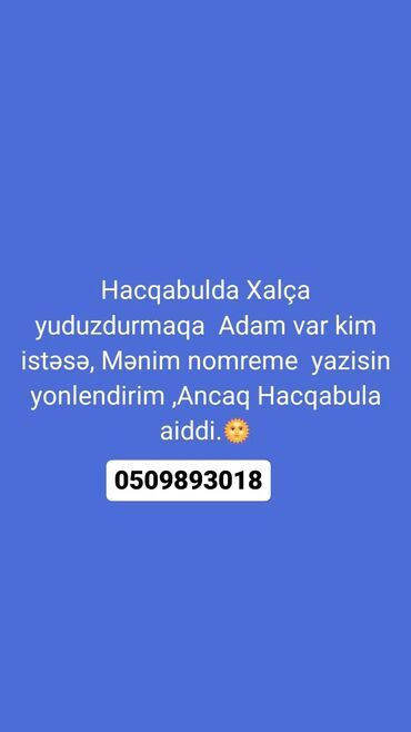 işlə təmin edən kurslar: Hacqabulda xalça yuma xidməti təklif olunur. Xalçalarını yuduzdurmaq