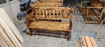 Bağ, çöl masa və oturacaq dəstləri: Rustik taxta yemək dəsti Tərkibi: - 1 ədəd düzbucaqlı masa - 2 ədəd — 9