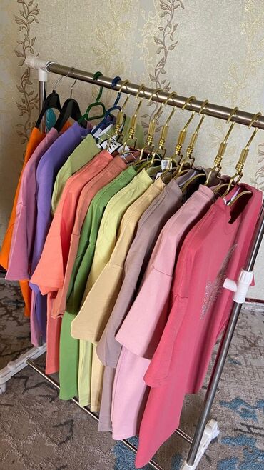 брендовые вещи оригинал: Футболка, Оверсайз, Корея, H&M, Пахта, Жаңы, Стандарт