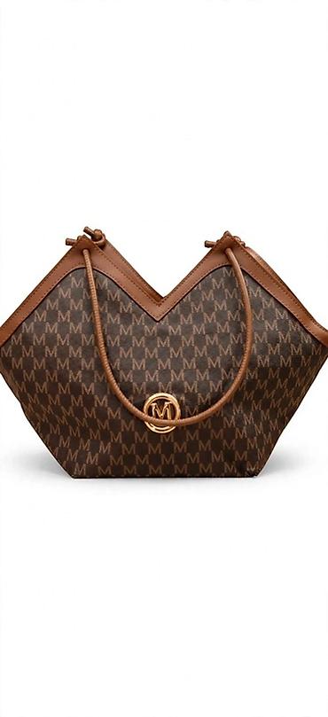 neseser sa pregradama: Ženska torba – braon monogram - Model: šoping/rame torba sa — 1