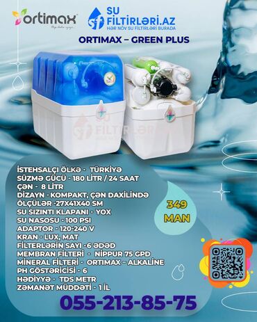 su filteri quraşdırılması: ORTİMAX məişət su filtrləri. Çatdırılma və quraşdırılma pulsuz
