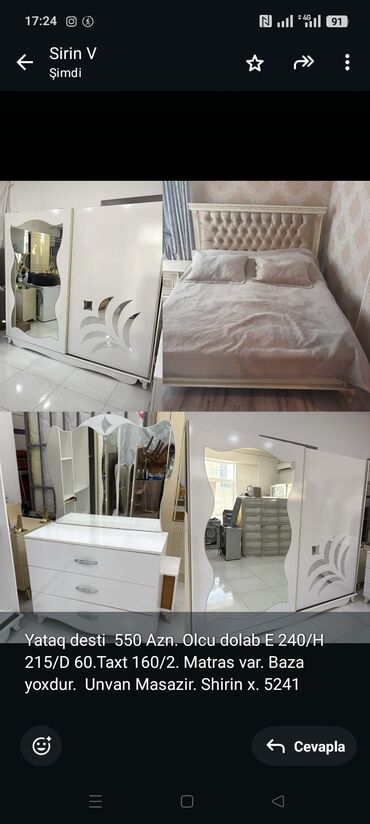 шкафы купе в баку цены: Yataq desti 550 Azn. Olcu dolab E 240/H 215/D 60.Taxt 160/2. Matras