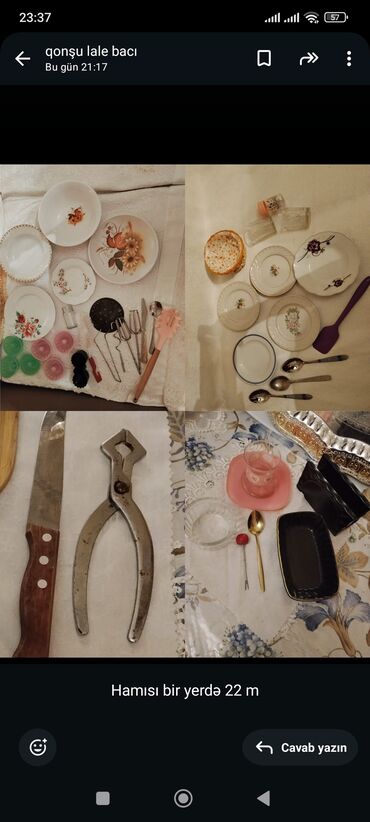 Digər süfrə qabları: Gümüşü rəng konfet qabı her biri 10 manata ƏDV qanları dest 20 manata — 8