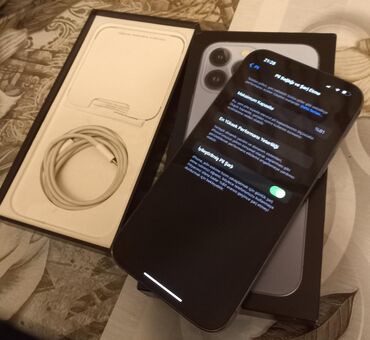 simsiz internet: IPhone 13 Pro Max, 128 GB, Blue Titanium, Zəmanət, Simsiz şarj, Face ID
