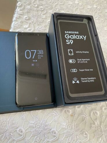 Elektronika: Samsung Galaxy S9 | 64 GB | rəng - Qara | Barmaq izi, Simsiz şarj, İki sim kartlı