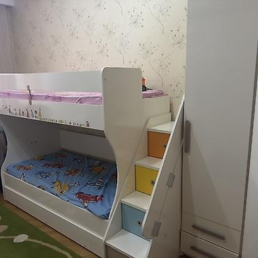 divar desən: Uşaq otağı üçün çoxfunksiyalı iki mərtəbəli çarpayı dəsti - Dəst — 2