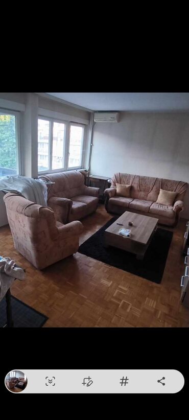 dvosed mojca: Three-seat sofas, Textile, color - Multicolored, Used