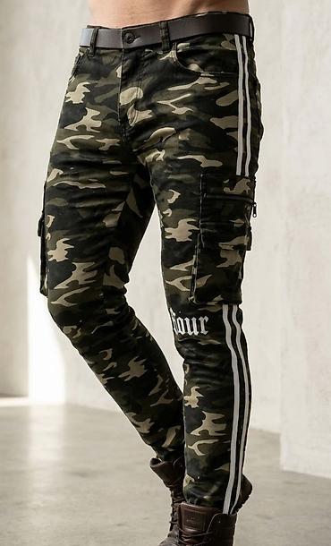 sab nike tech: Muške cargo pantalone sa kamuflažnim uzorkom i bočnim prugama - Slim — 1