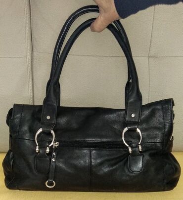 Torbe: Cellini - crna kožna torba Odlična torba od meke prirodne kože — 2