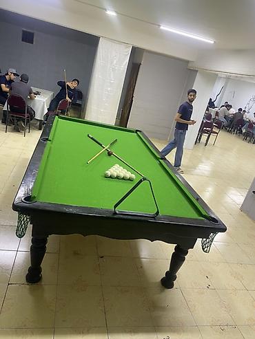 bilyard stolu: Bilyard masası – klassik dizayn, qara korpus, yaşıl örtük - 6 — 6