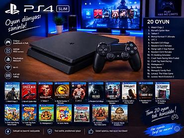 tekken 7: PS4 Slim oyun konsolu – orijinal DualShock 4 pultu Yüklü 20 oyun: 1) — 1