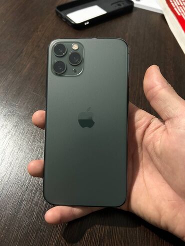 запчасти айфон 11: IPhone 11 Pro, Б/у, 256 ГБ, Matte Midnight Green, Защитное стекло, Чехол, Коробка, 79 %