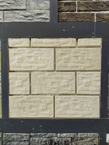 qapi desteyi: Dekorativ fasad və interyer üçün daş panellər - Material: polimer/qum