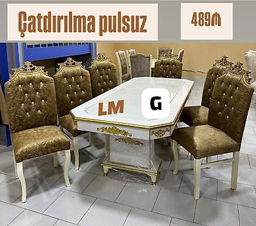 Klassik üslubda yemək otağı dəsti - Tərkib: 1 böyük süfrə masası + 6