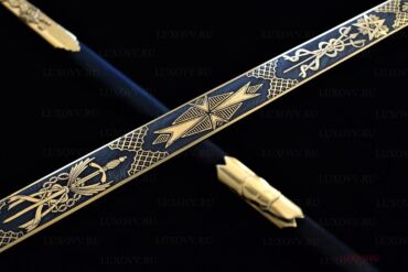 Коллекционные ножи: Продам Масонский меч традиционный из дамасской стали 256 слоев имеется — 6