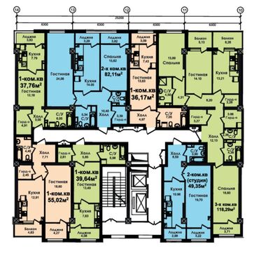 аламидин район: 1 комната, 55 м², 14 этаж, ПСО (под самоотделку)