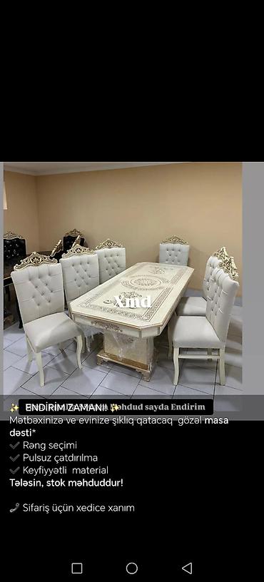 Masa və oturacaq dəstləri: Mətbəx və qonaq otağı üçün şık masa dəstləri - Klassik və modern -da lalafo.az — 6 Masa və oturacaq dəstləri: Mətbəx və qonaq otağı üçün şık masa dəstləri - Klassik və modern — 6