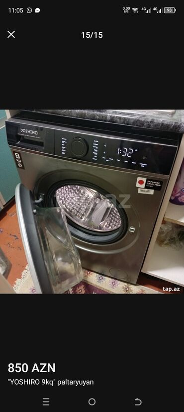 Paltaryuyan maşınlar: Paltaryuyan maşın 9 kq, İşlənmiş, Avtomat, Qurutma var, Kredit yoxdur, Ünvandan götürmə, Ödənişli çatdırılma, Rayonlara çatdırılma — 4