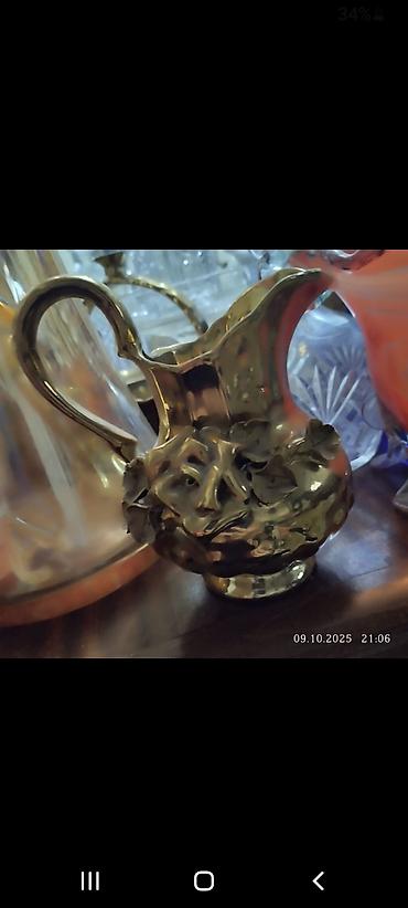 dekor qab: Rəng - Qızılı, Metal — 1
