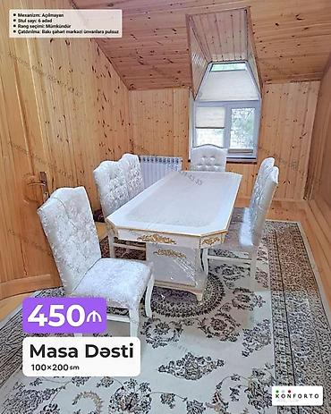 Masa dəsti – 100×200 sm - Model: Açılmayan mexanizmli masa - — 1