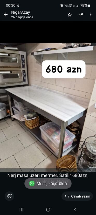 Nerj masa uzeri mermer. Satilir 680azn. Unvan elmler Nigaz