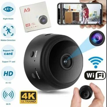 evde kamera sistemi: A9 Mini Simsiz Kamera 1080p HD Wi-Fi Kamera Ev Kamerası Hərəkət