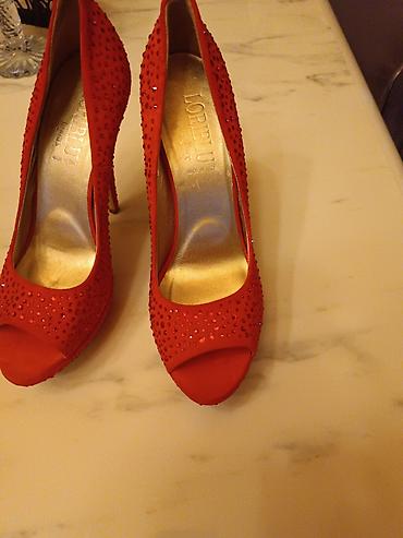 бирюзовые туфли: Loriblu qadın gəlinciyi – açıq burunlu, stiletto dabanlı, qırmızı — 3