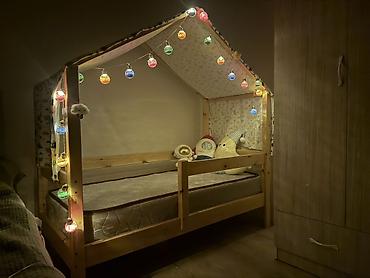 Детские односпальные кровати: В комплекте матрас,подушки,игрушки,гирлянда Детская кровать-домик из at lalafo.kg — 1 Детские односпальные кровати: В комплекте матрас,подушки,игрушки,гирлянда Детская кровать-домик из — 1