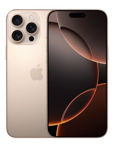 Apple iPhone: IPhone 16 Pro Max, Новый, 256 ГБ, Desert Titanium, Зарядное устройство, Защитное стекло, Чехол, 100 %