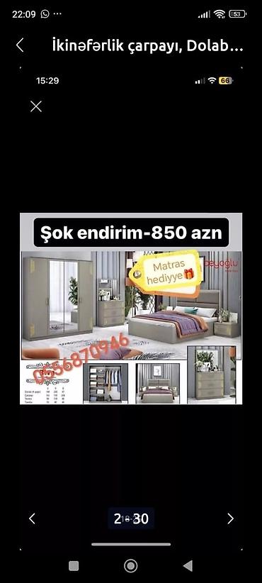 dolab termo: İkinəfərlik çarpayı, 2 tumba, Termo, Dolab, Azərbaycan, Yeni — 7