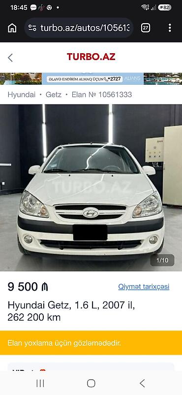 elektrikli maşınlar: Huanghai : 1.6 l | 2008 il 262200 km Hetçbek — 1
