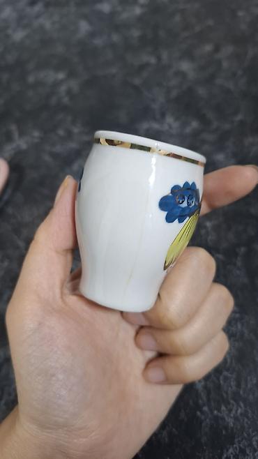 araq: Porcelain spirt içkisi dəsti – tovuzquşu formalı qrafin və 6 ədəd — 3