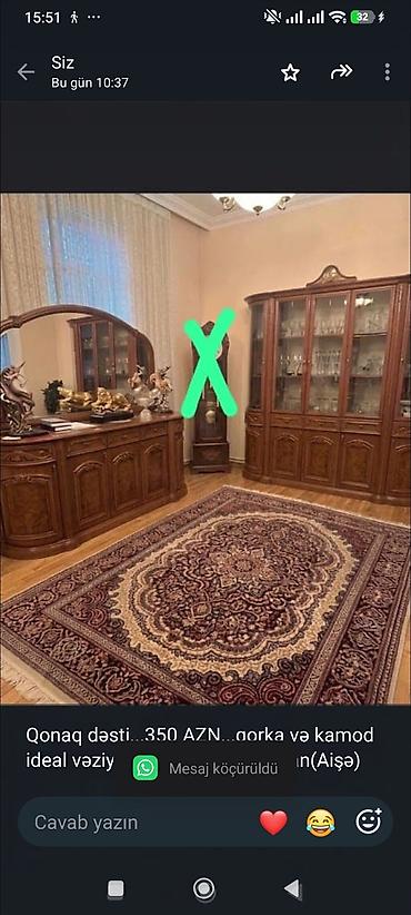 Qonaq dəsti. 350 AZN. qorka və kamod ideal vəziyyətdə ünvan