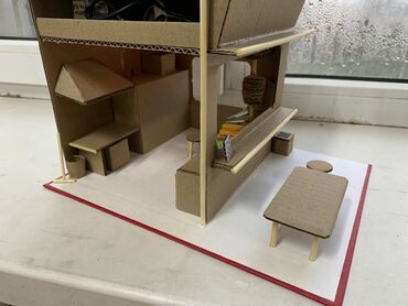 Игрушки: Продаю макет, мини закусочной шаурма из картона с зарядкой подсветкой — 9