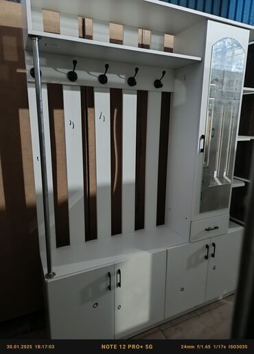 Гарнитуры для прихожей: Гарнитур для прихожей, Новый, Шкаф, Вешалка, Трюмо, ДСП, Бесплатная доставка, цвет - Белый — 6