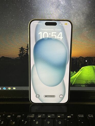 Apple iPhone: IPhone 15 Plus, 256 GB, Mavi, Zəmanət, Simsiz şarj, Face ID