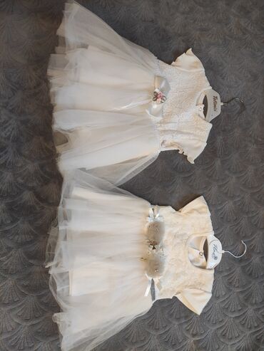 осенние платья: Детское платье, цвет - Белый, Новый