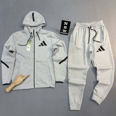 Trenerke: Komplet, 2XL, L, M, Adidas, bоја - Siva, Pamuk — 3