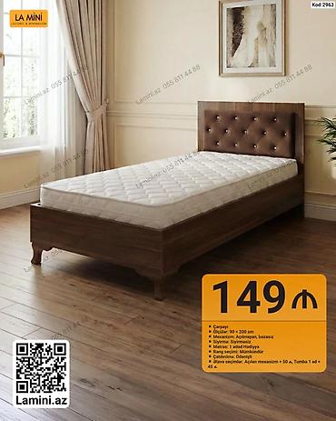 Ev üçün mebel: La Mini tək nəfərlik çarpayı – Kod: 2963 - Ölçü: 90 x 200 sm - — 1