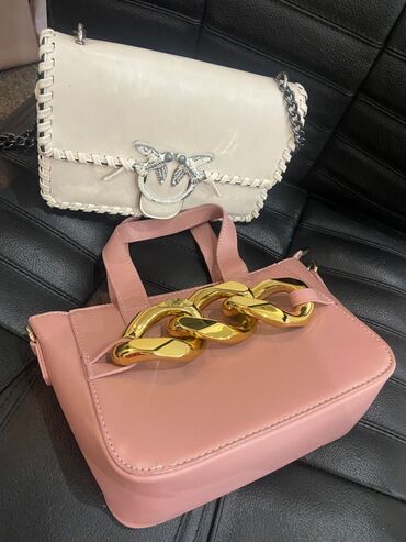 женское украшение: Женские сумки. Нежно-розовая сумка и косметичка в комплекте- новая