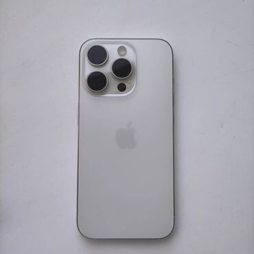 айфое: IPhone 15 Pro, Б/у, 128 ГБ, White Titanium, Чехол, Кабель, Коробка, 90 %