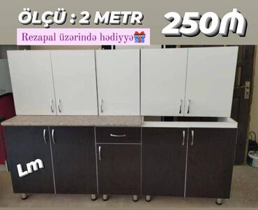 masalli mebel: Mətbəx mebellərinin sifarişlə hazırlanması✔️ Ölçü : 2 metr üst