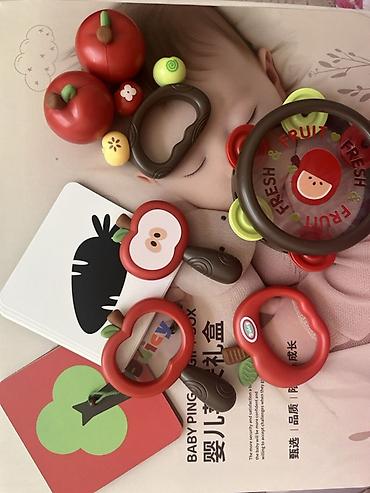набор погремушек: 🍎Набор для маленьких зубастиков — 7 игрушек 2 в 1: погремушки и — 1